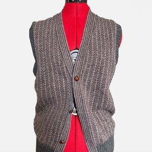 Gray and Pink Knit Vest